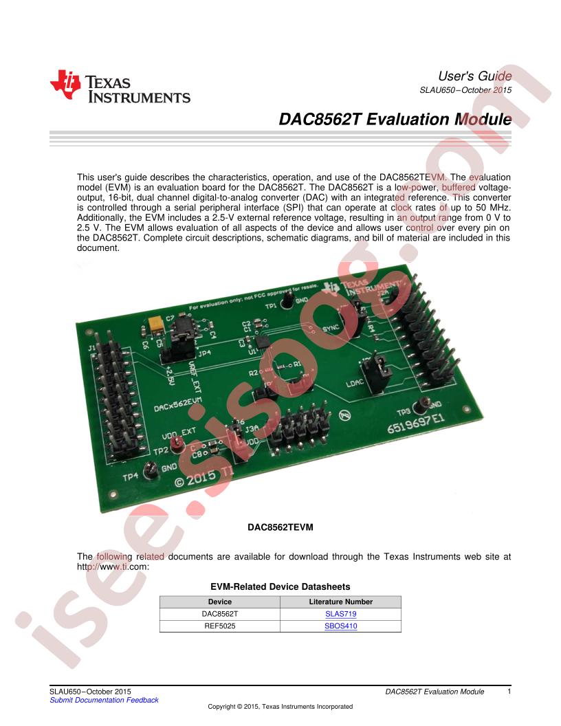 DAC8562TEVM User Guide