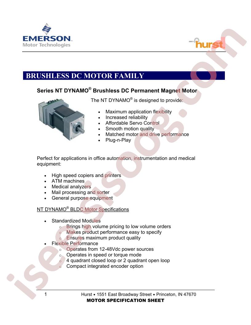Brushless DC Motor Family