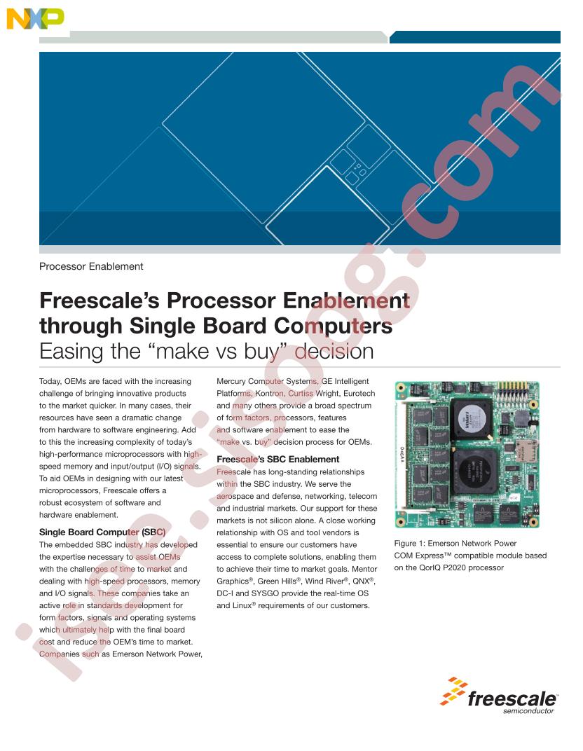 Single Board Computers Fact Sheet