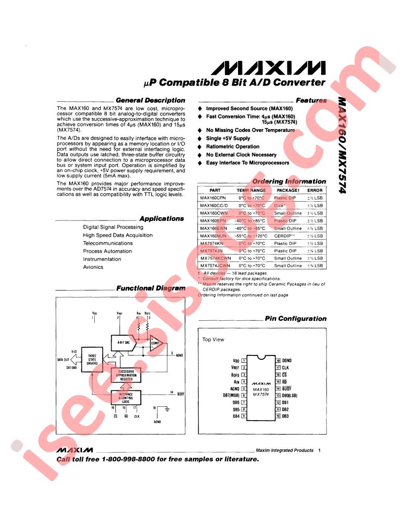 MAX160, MX7574