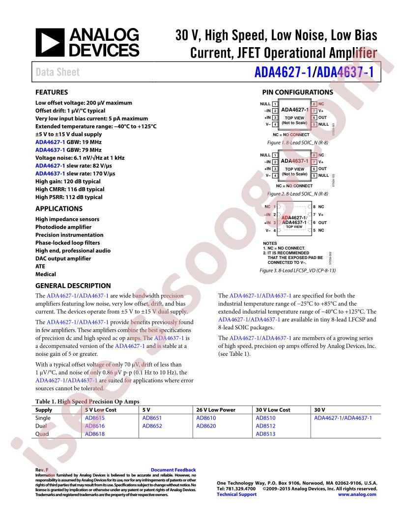 ADA4627-1, ADA4637-1