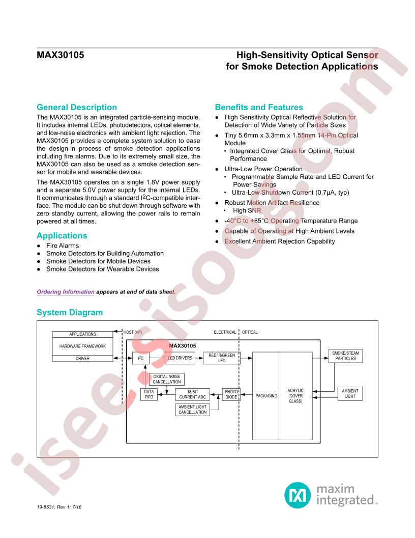 MAX30105 Datasheet