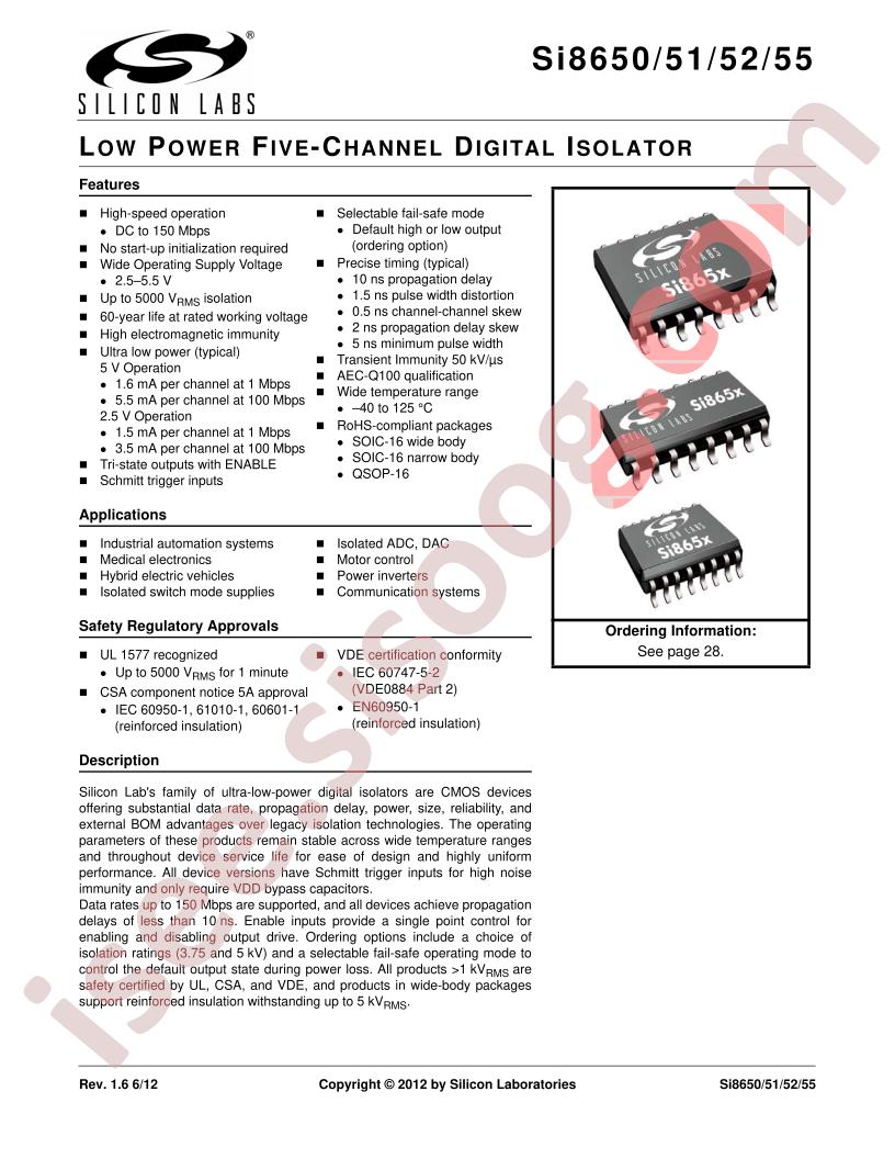 Si865x Datasheet