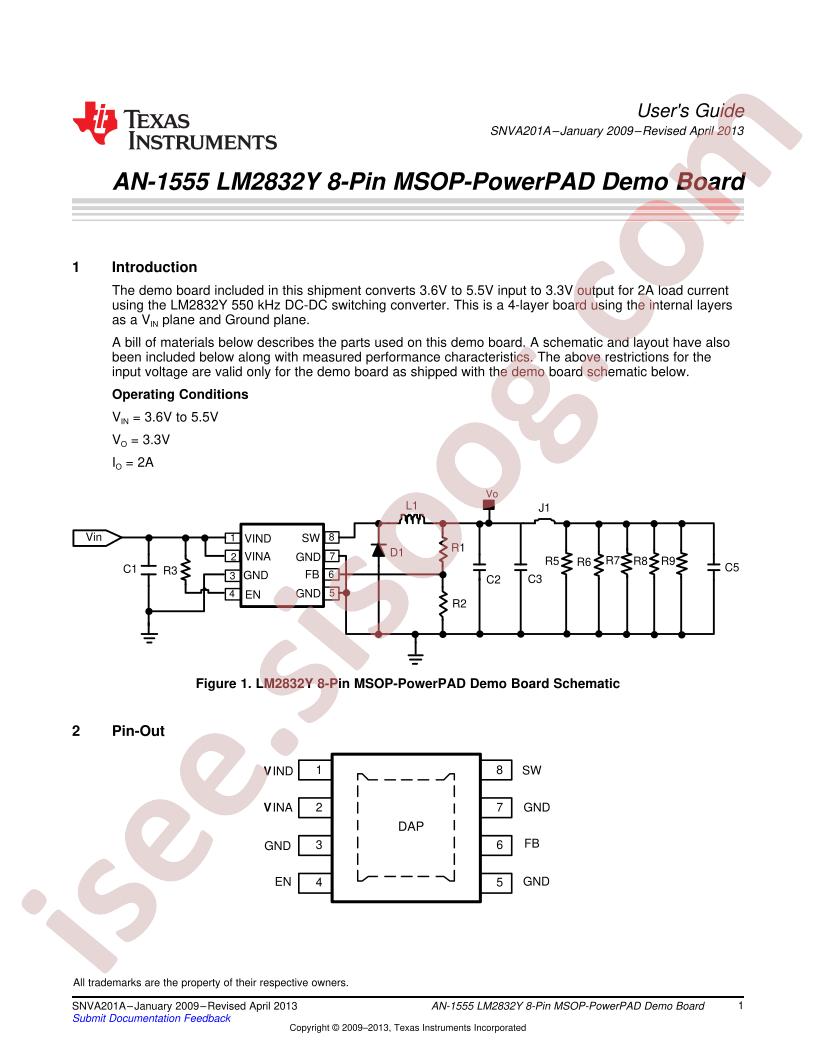 LM2832Y 8-Pin Demo Brd Guide
