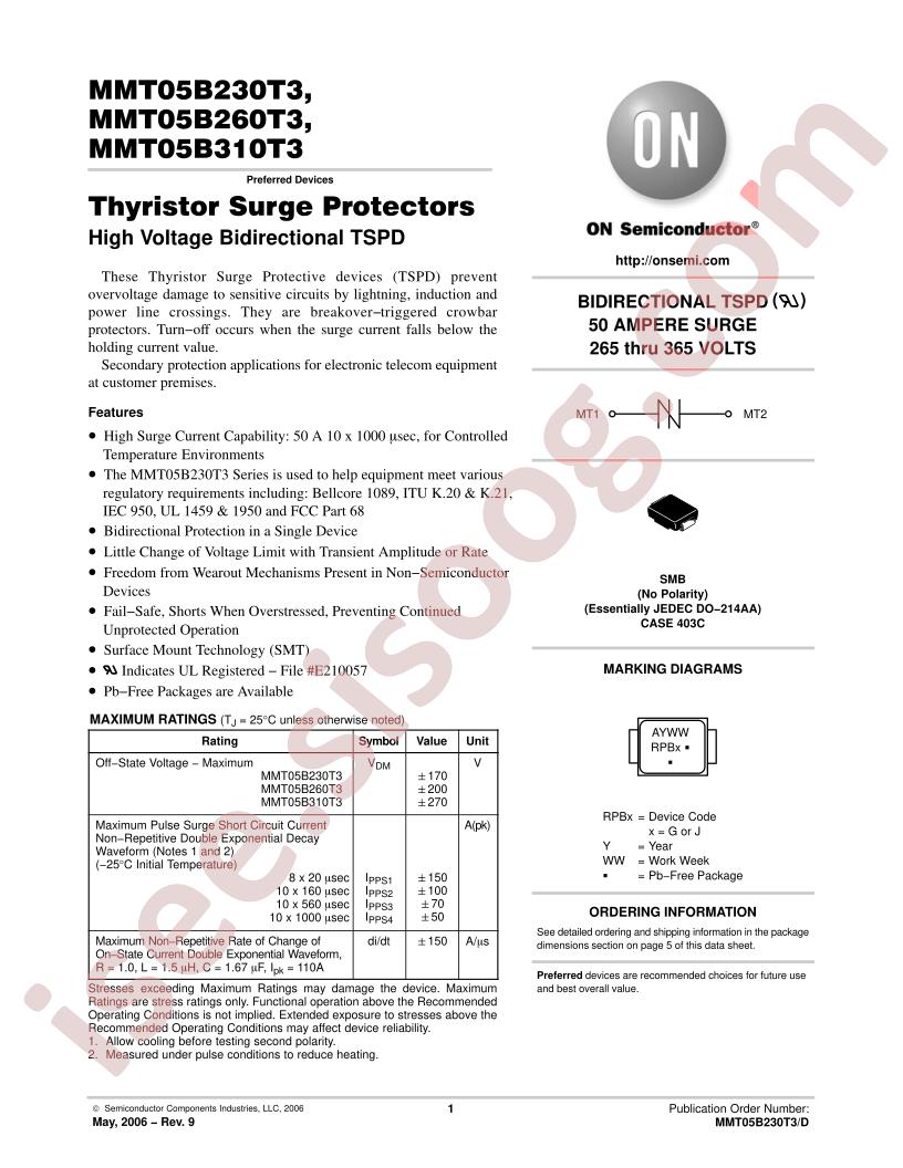 MMT05B230, 260, 310 T3