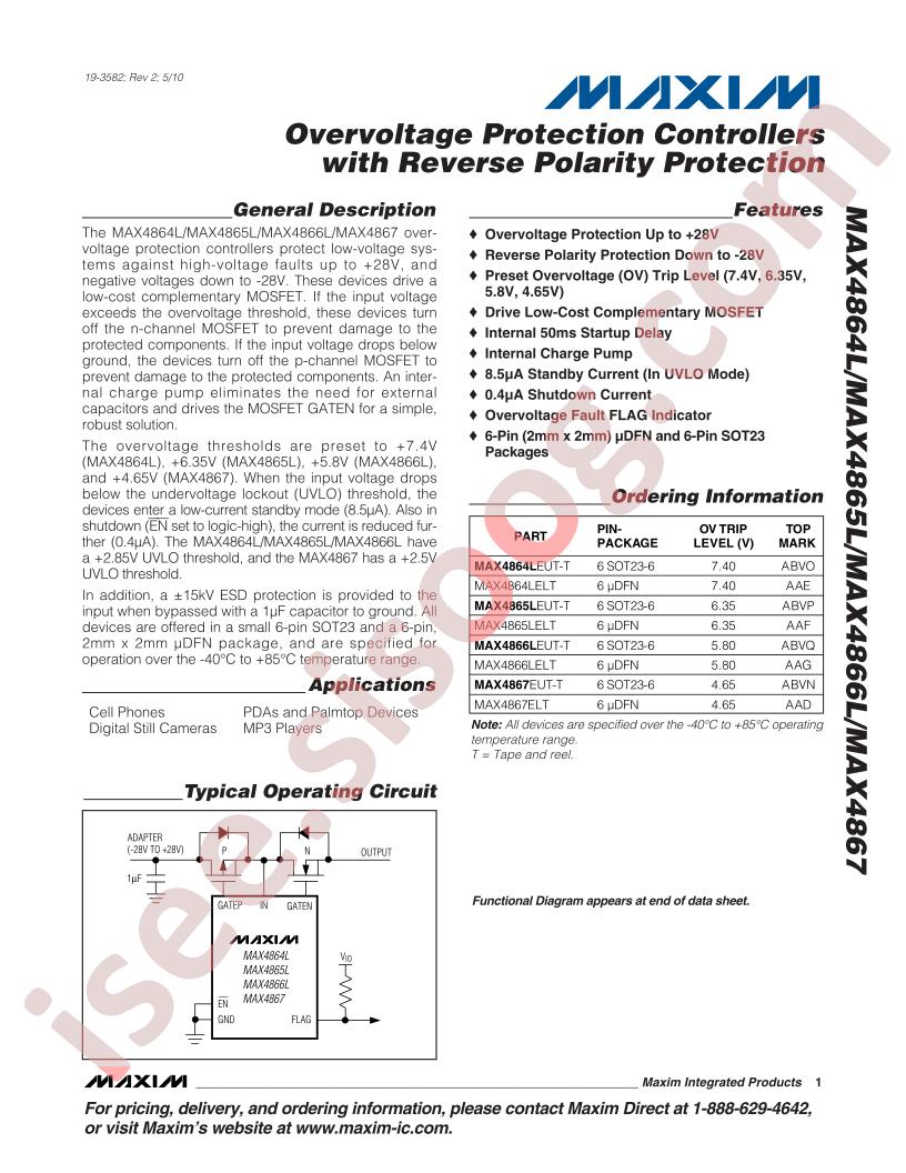 MAX4864L-66L, MAX65-67