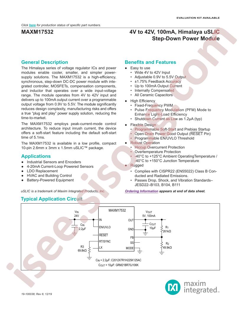 MAXM17532 Datasheet