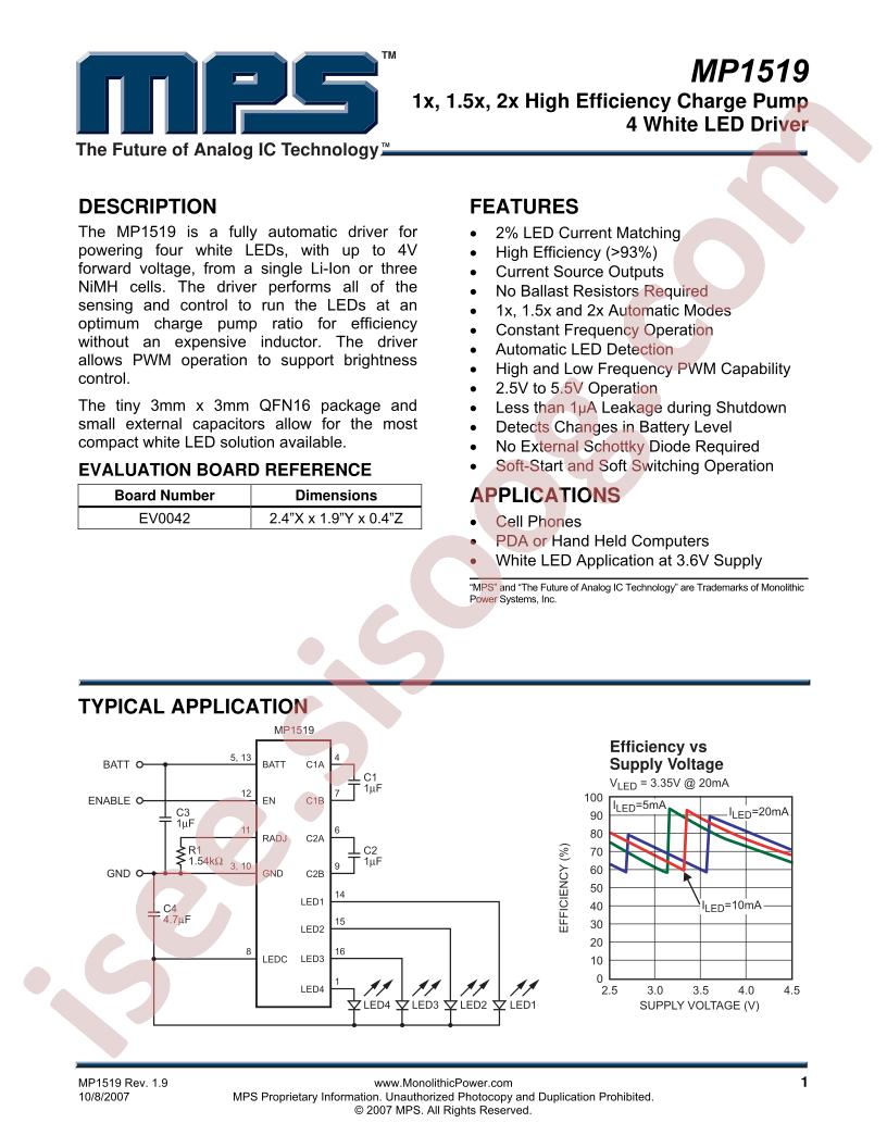 MP1519 Datasheet