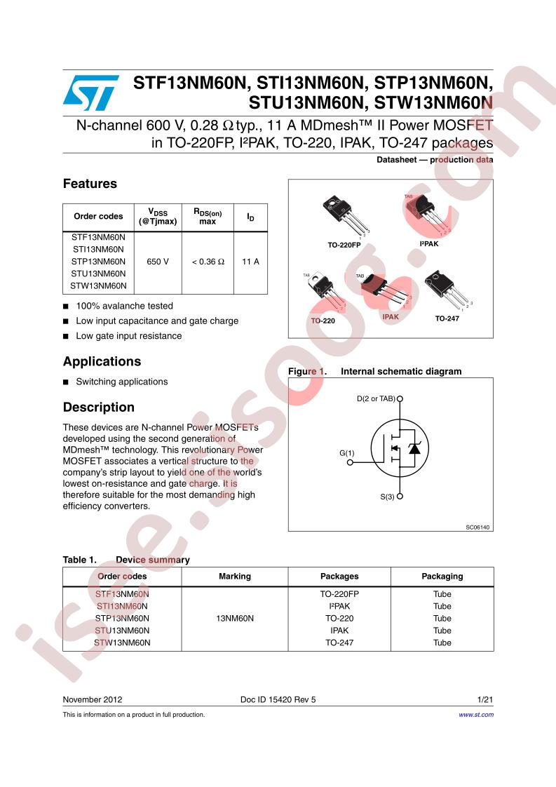 STF,I,P,U,W13NM60N