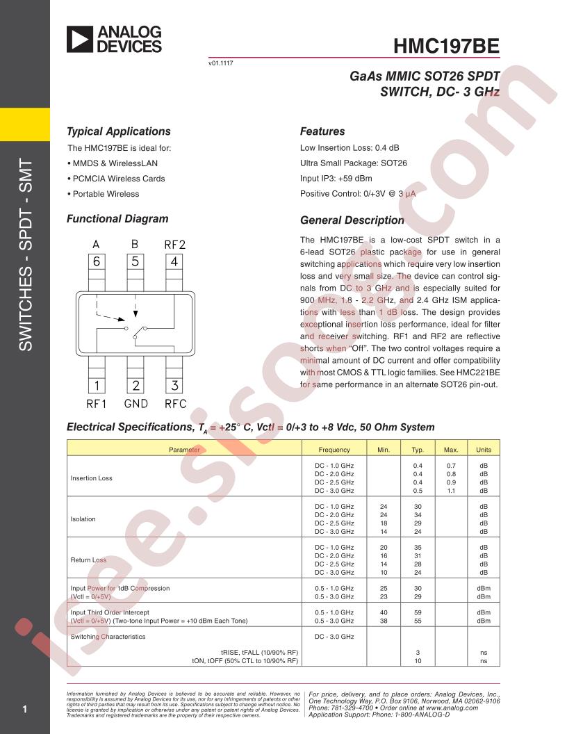 HMC197B(E) Datasheet