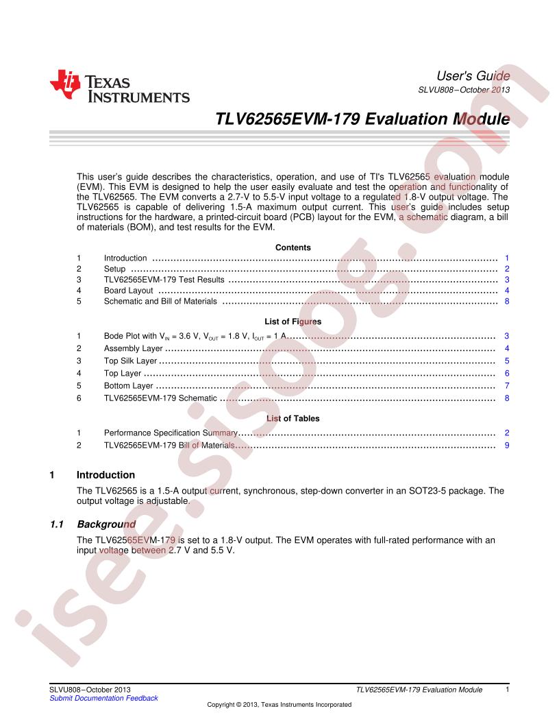 TLV62565EVM-179 User Guide