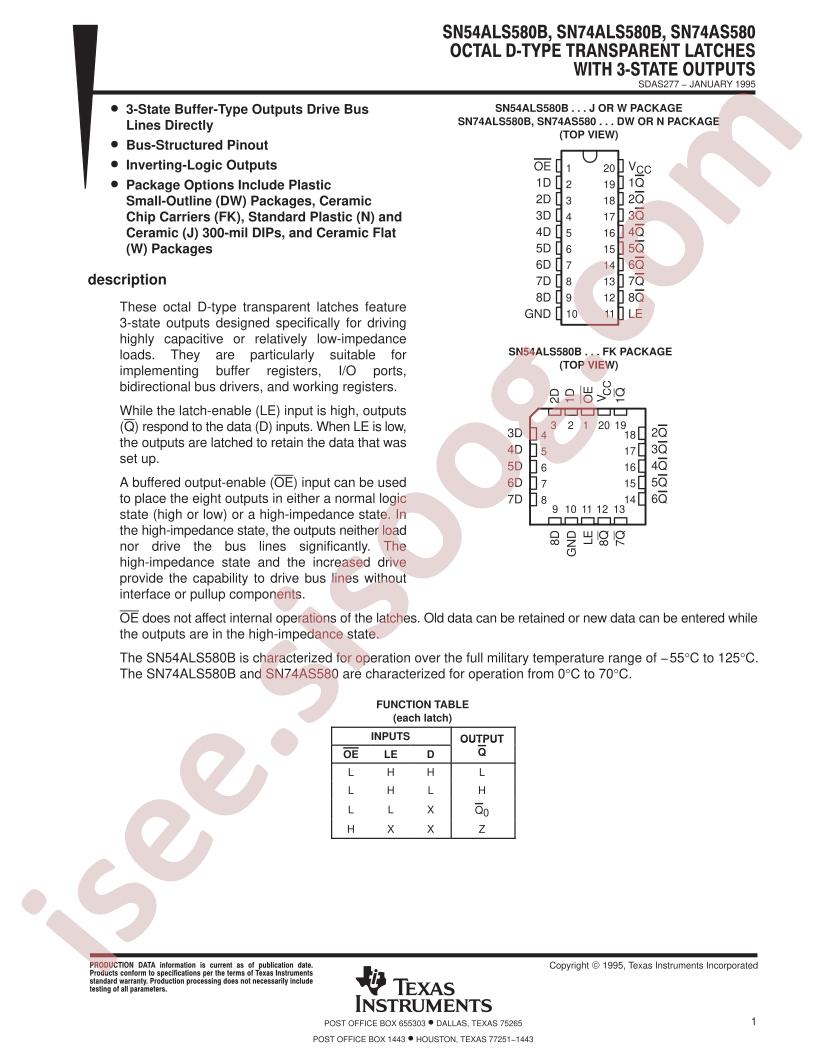 SN54/74(ALS,AS)580(B)
