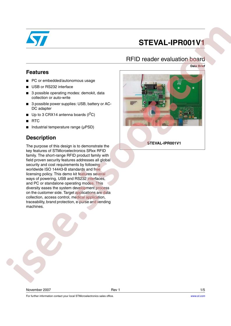 STEVAL-IPR001V1 Data Brief