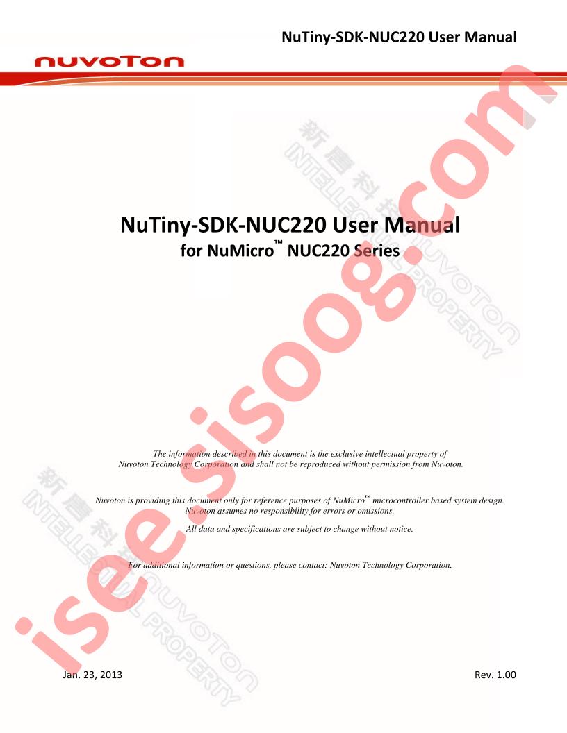 NuTiny-SDK-NUC220 User Manual