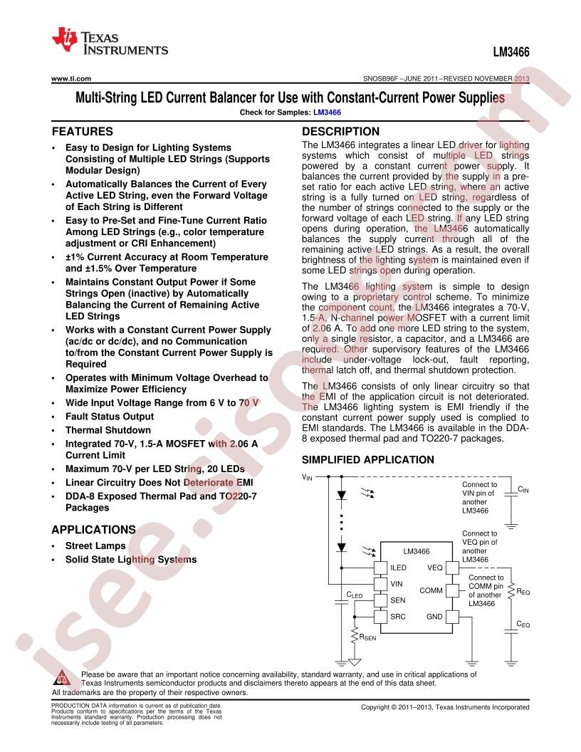 LM3466 Datasheet
