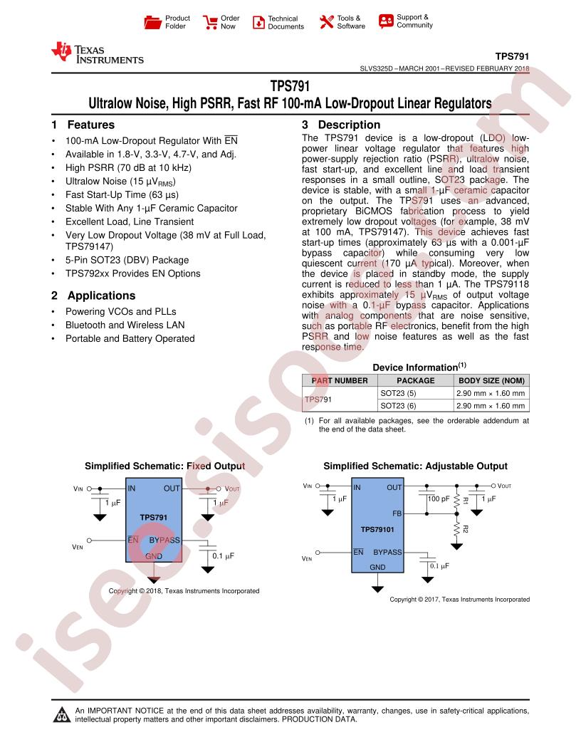 TPS791xx Datasheet