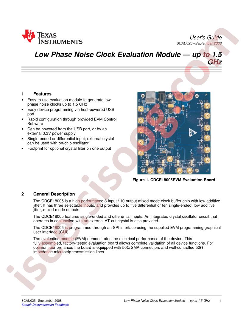 CDCE18005EVM Eval Board