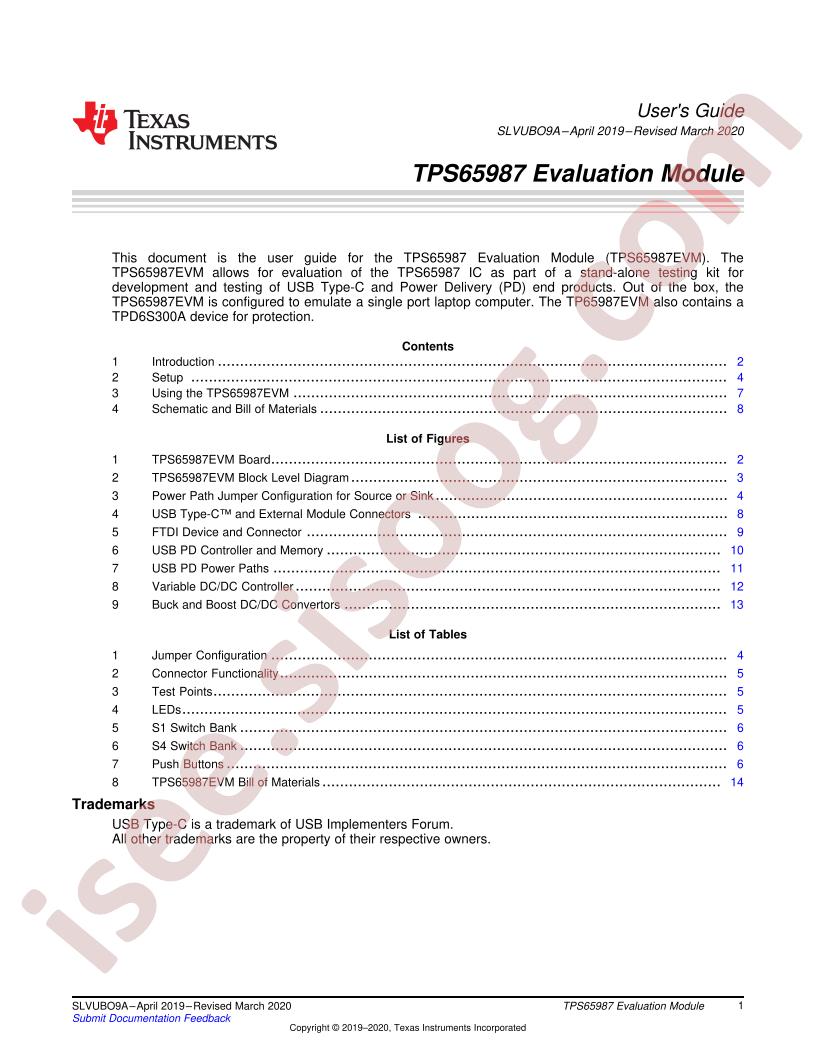 TPS65987EVM User Guide