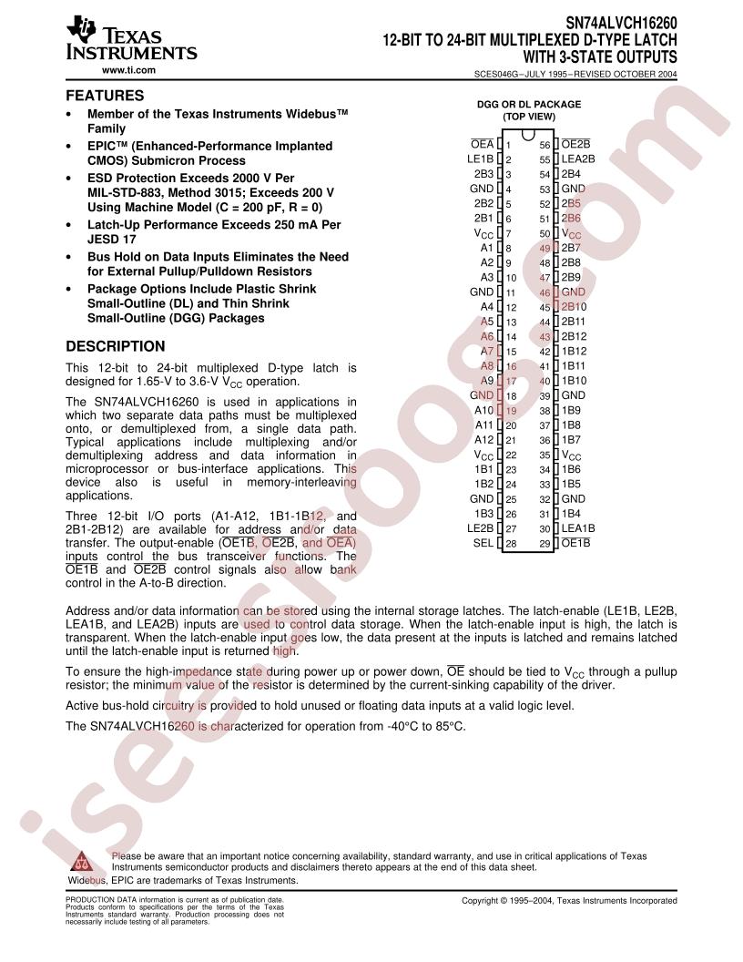 SN74ALVCH16260