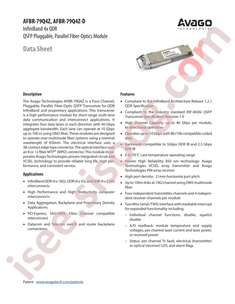 AFBR-79Q4Z(-D) Datasheet