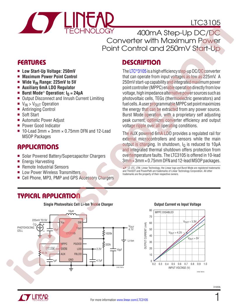 LTC3105 Datasheet