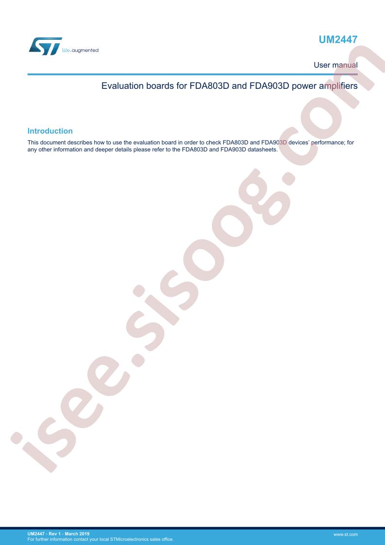 EVAL-FDA803D & EVAL-FDA903D User Manual