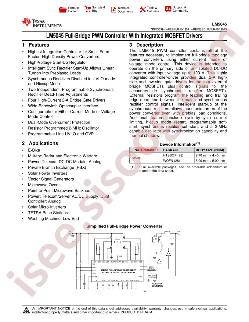 LM5045 Datasheet
