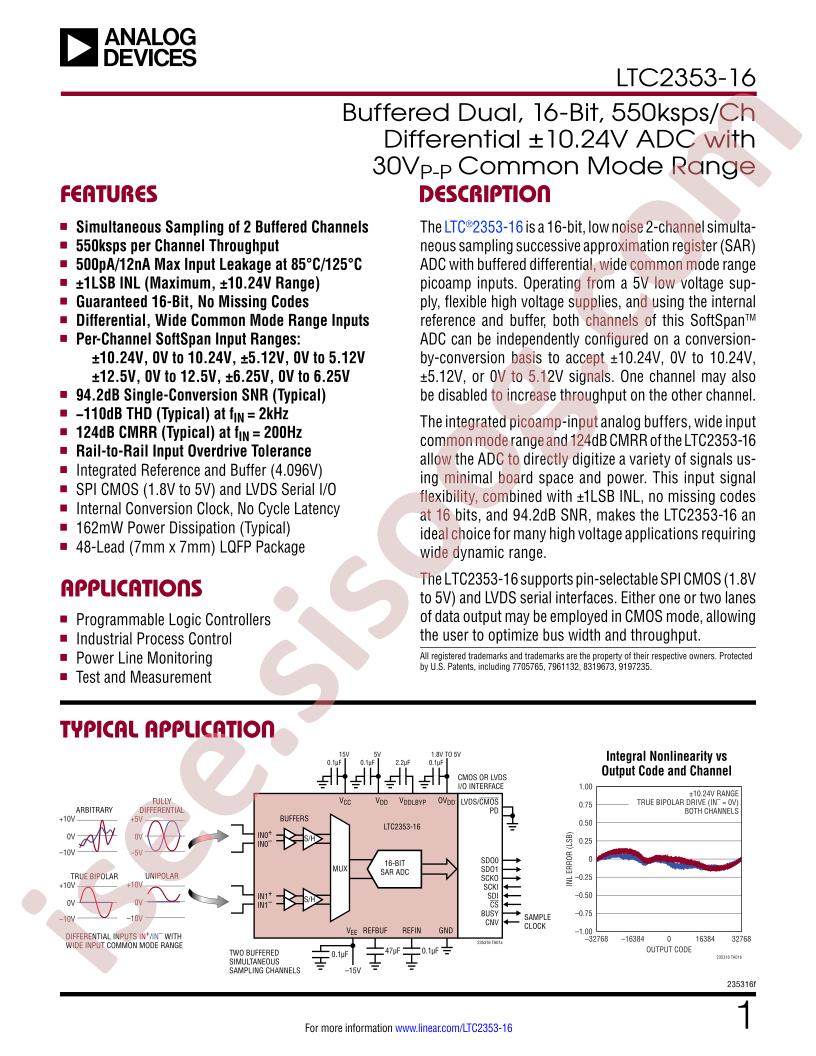 LTC2353-16 Datasheet