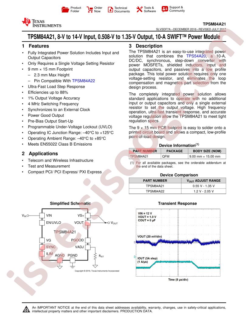 TPSM84A21 Datasheet