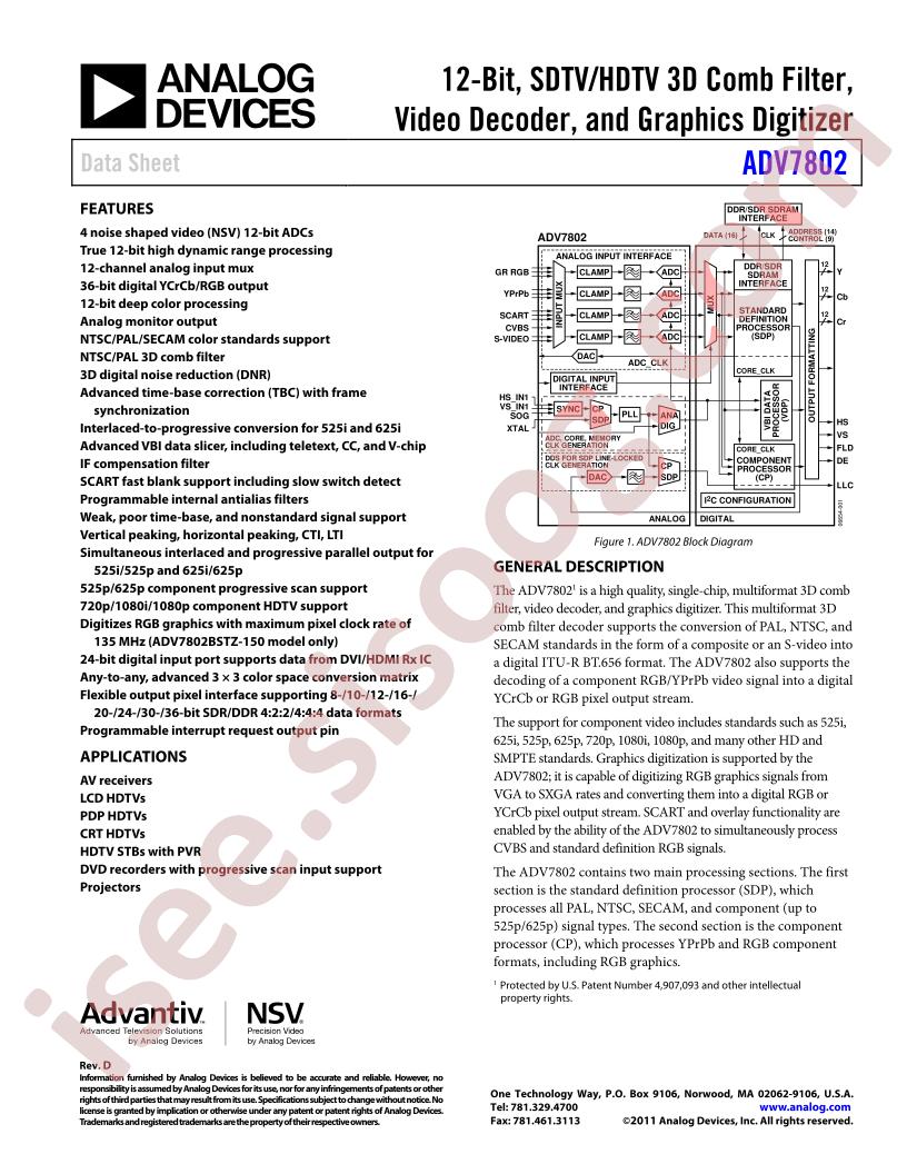 ADV7802 Data Sheet