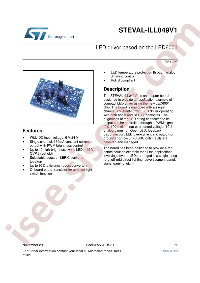 STEVAL-ILL049V1 Brief