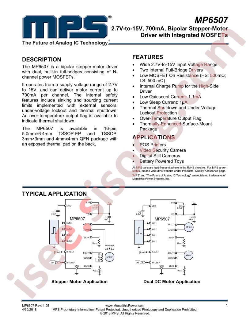 MP6507 Datasheet