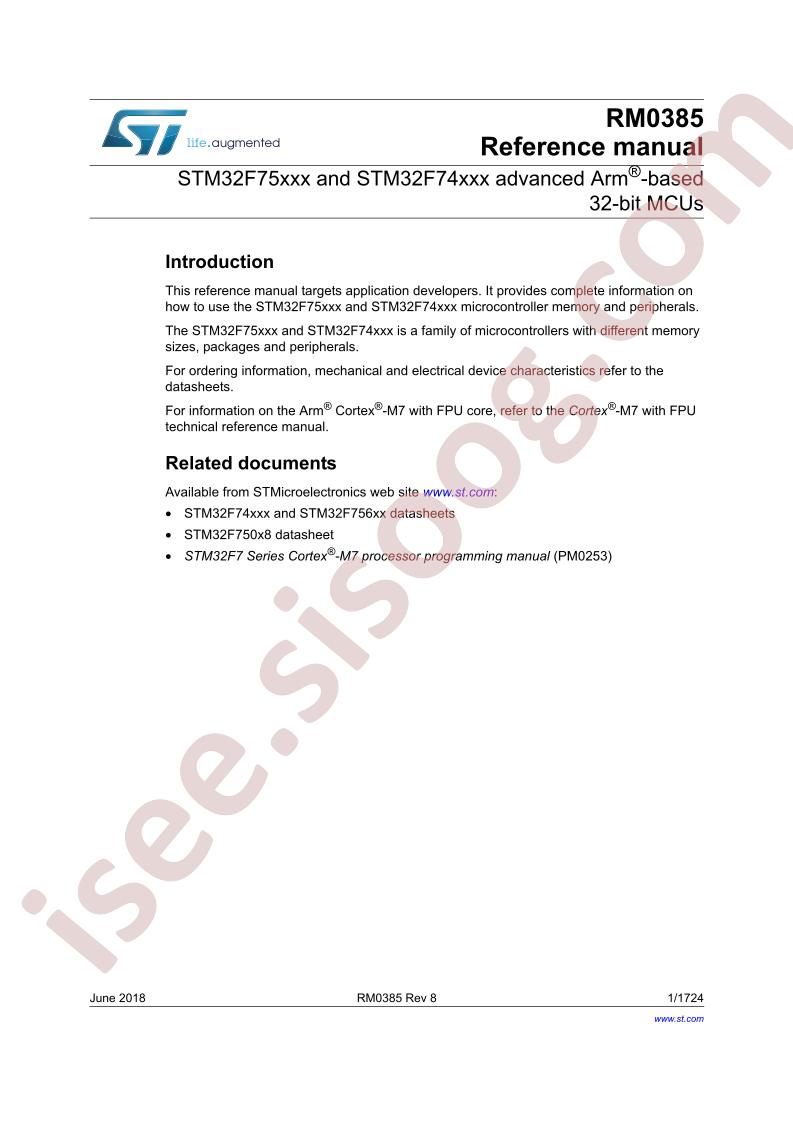 STM32F75zzzz & STM32F74zzzz Ref. Manual