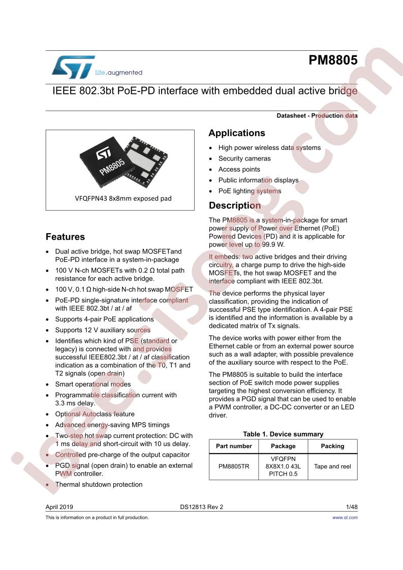 PM8805 Datasheet