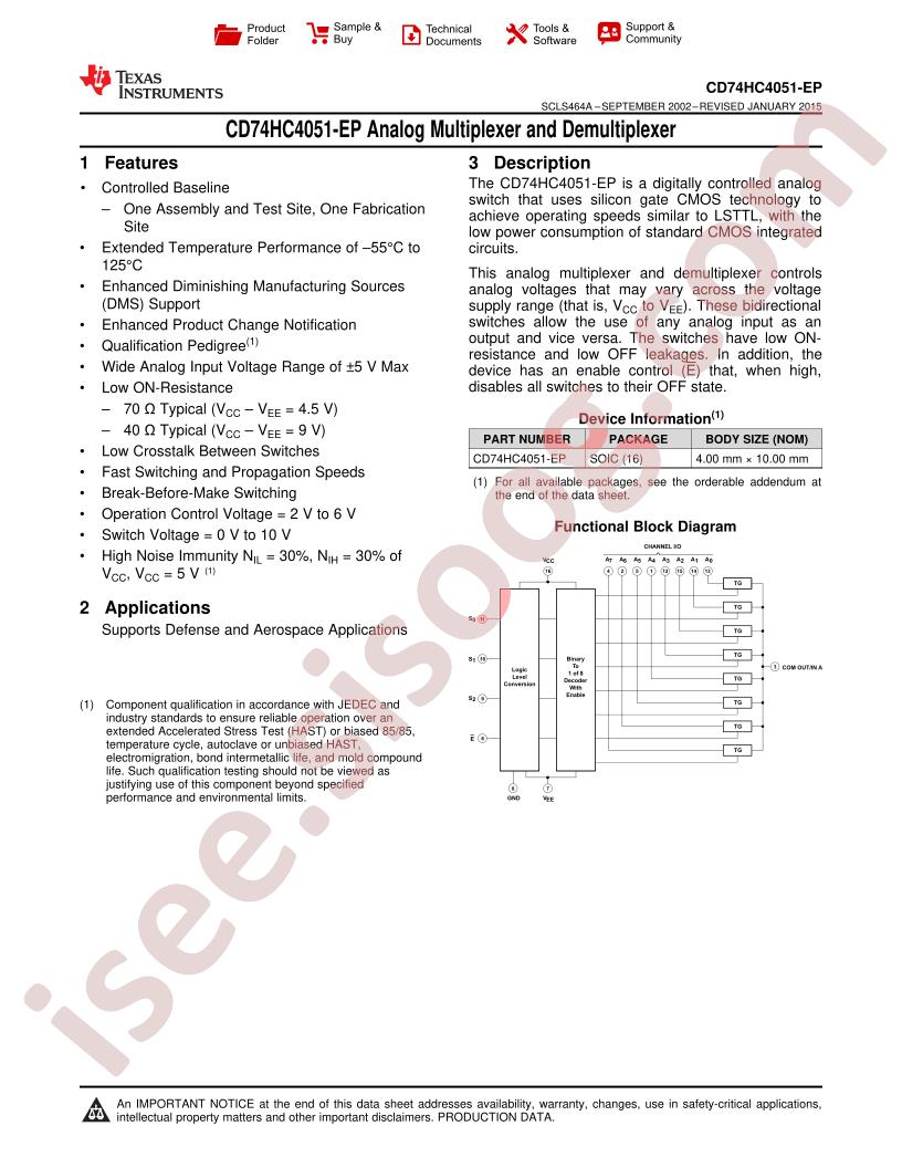CD74HC4051-EP