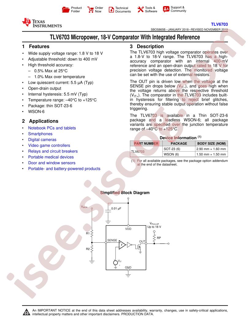 TLV6703 Datasheet