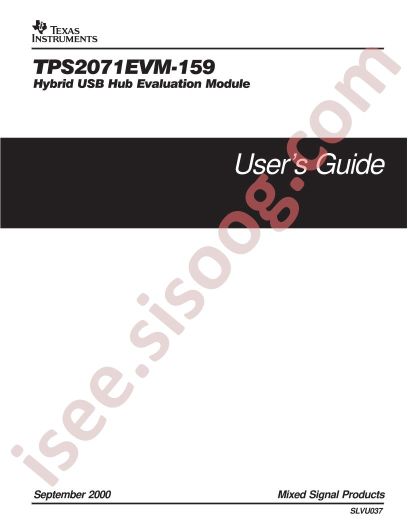 TPS2071EVM-159 Users Guide