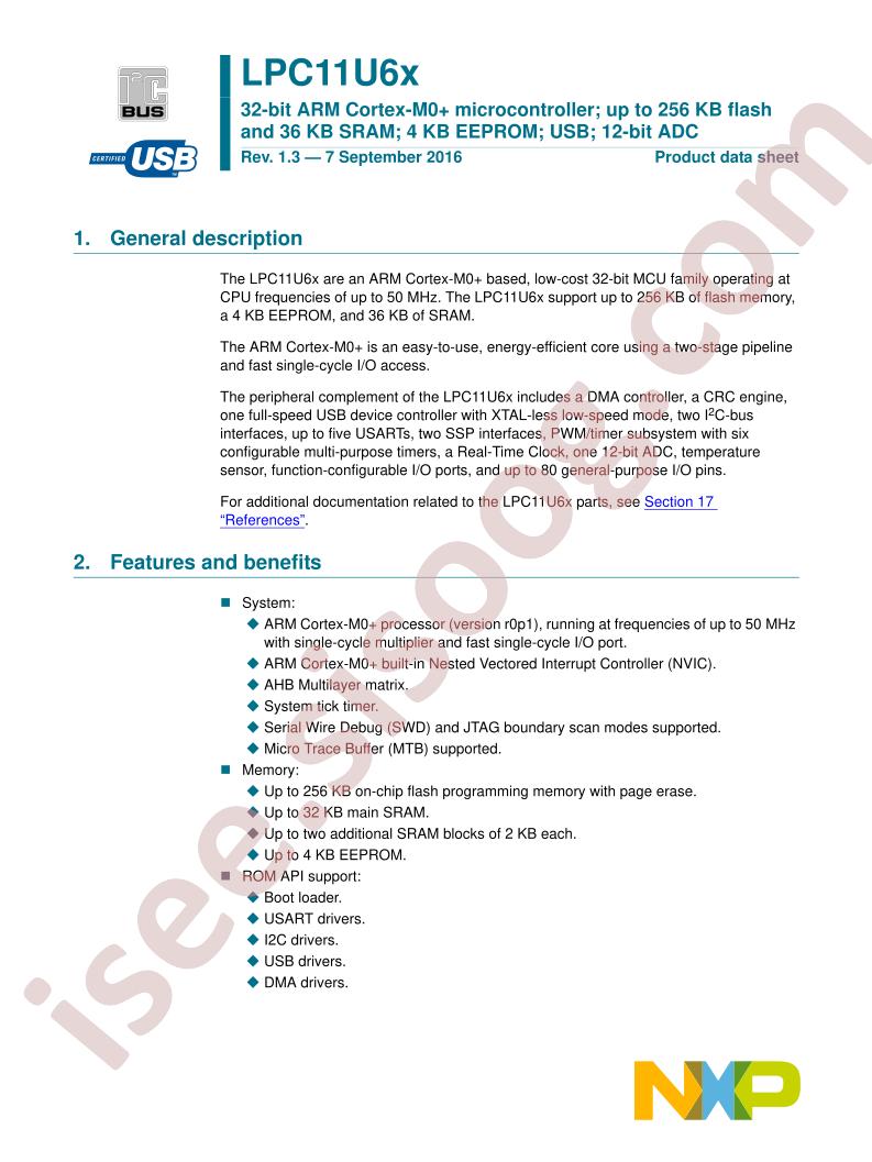 LPC11U6x Datasheet