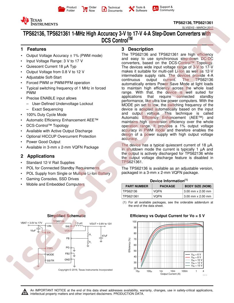 TPS62136(1) Datasheet