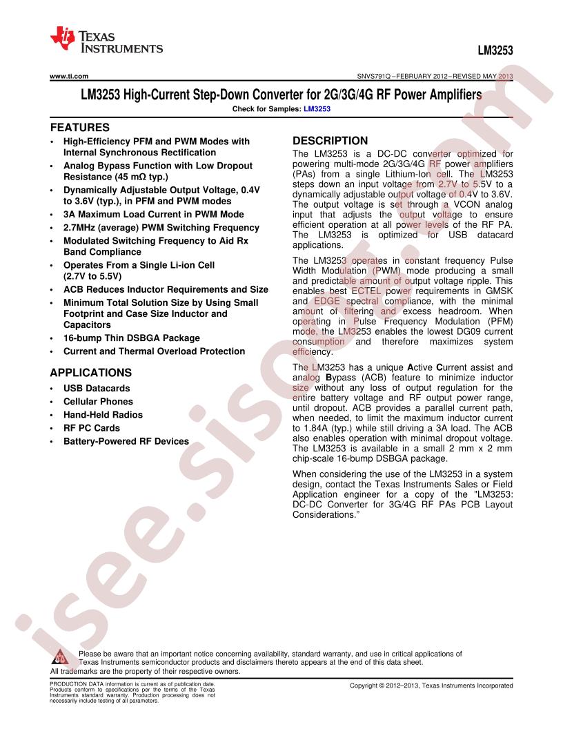 LM3253 Prod Brief