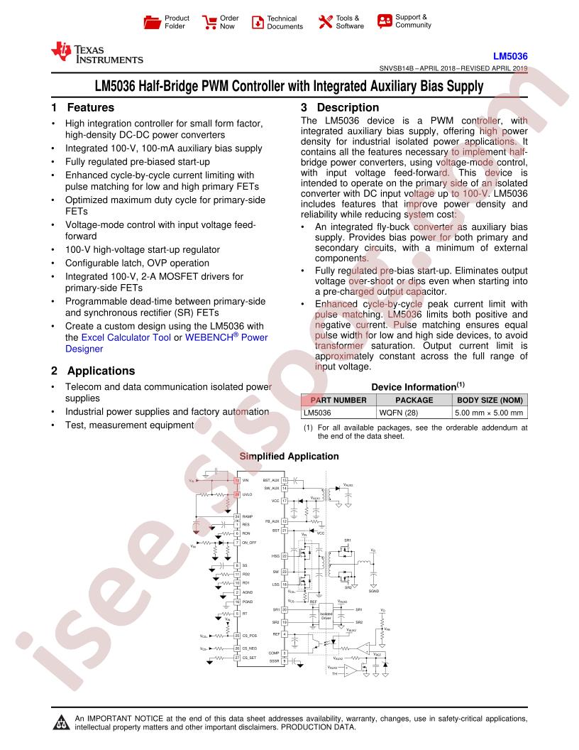 LM5036 Datasheet