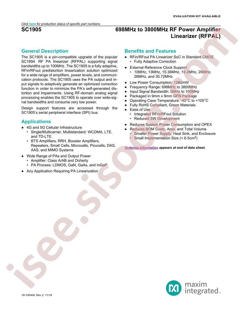 SC1905 Datasheet