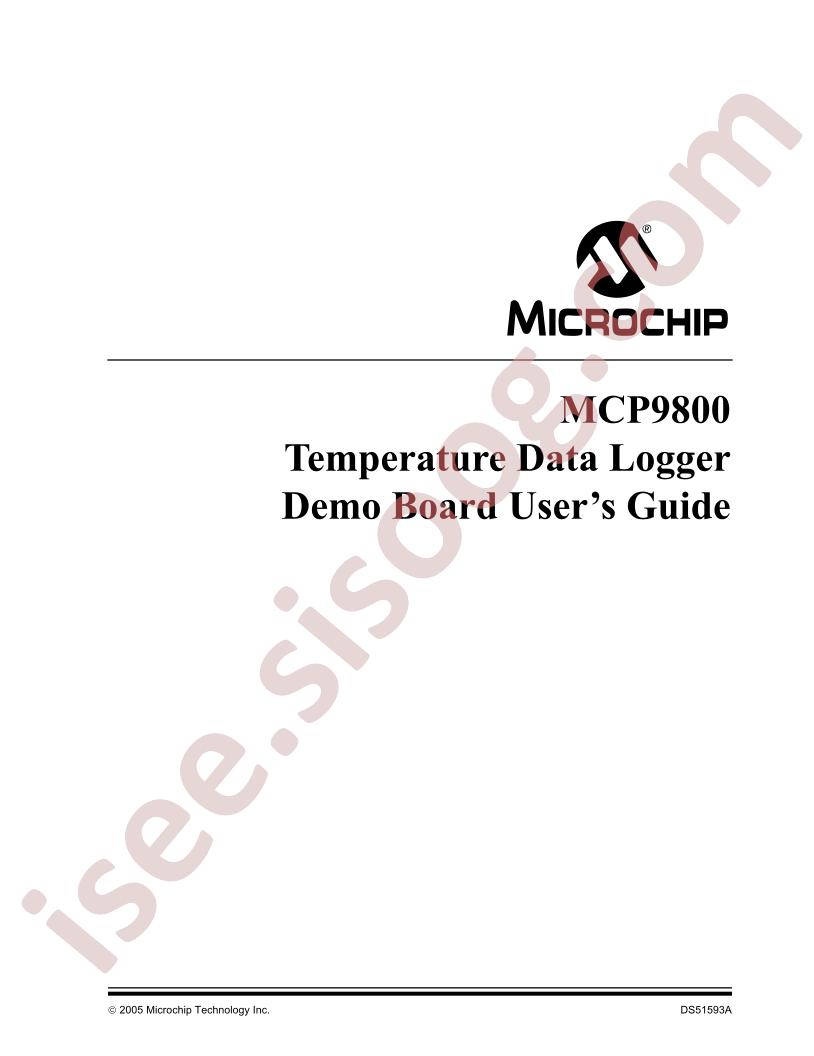 MCP9800 Demo Board Users Guide