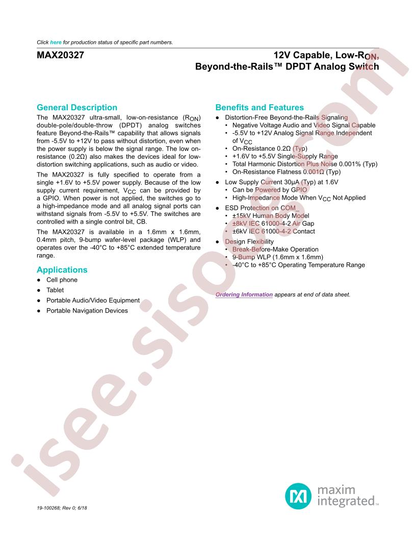 MAX20327 Datasheet