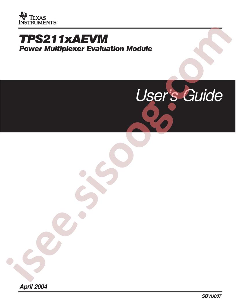 TPS211xAEVM Users Guide