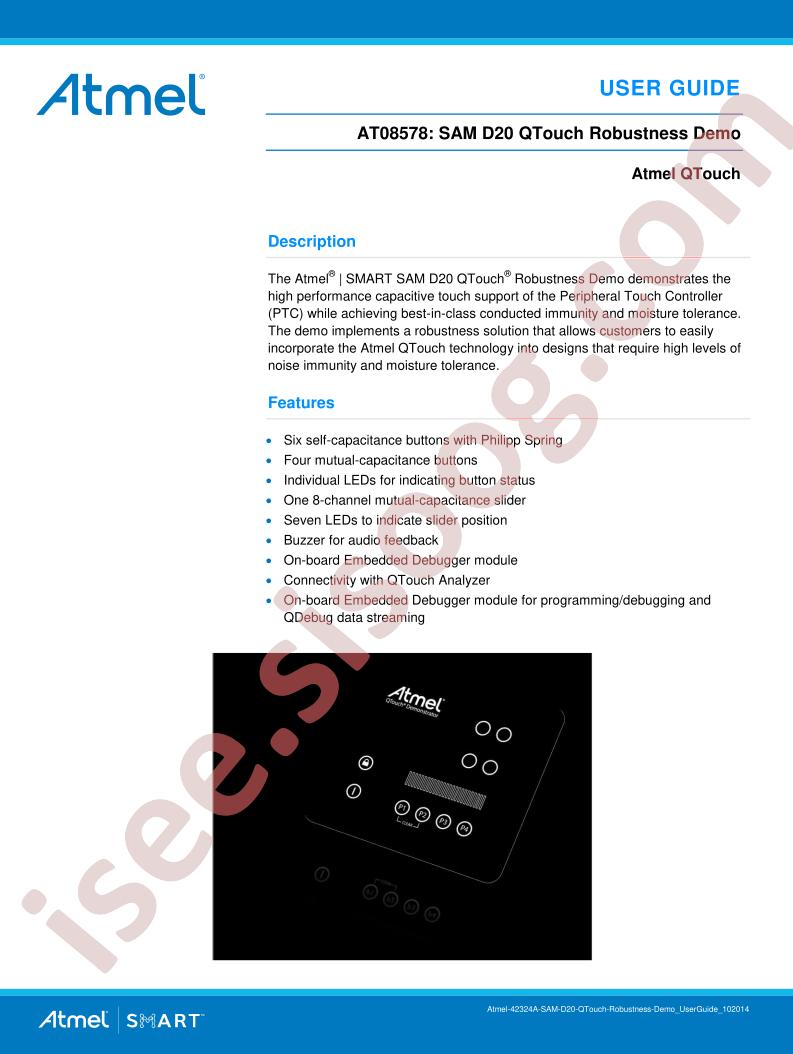ATSAMD20-QTRDEMO User Guide