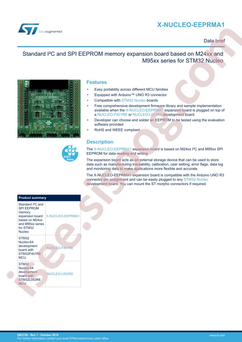 X-NUCLEO-EEPRMA1 Data Brief