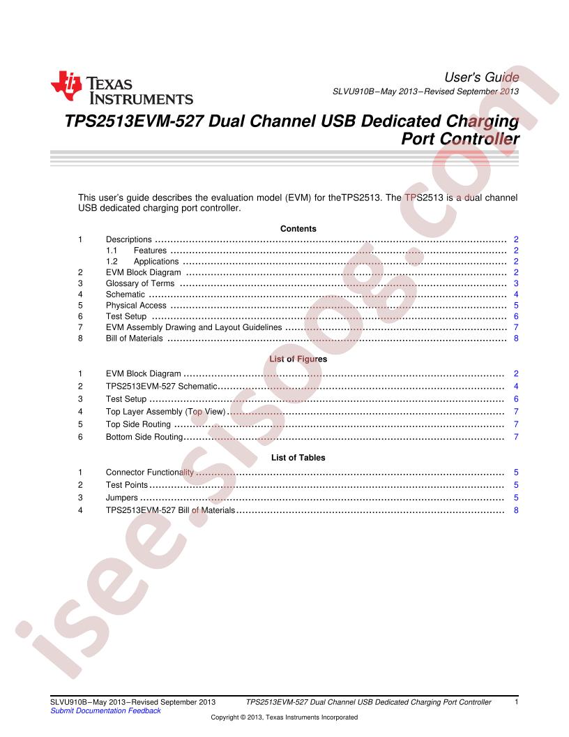 TPS2513EVM-527 User Guide