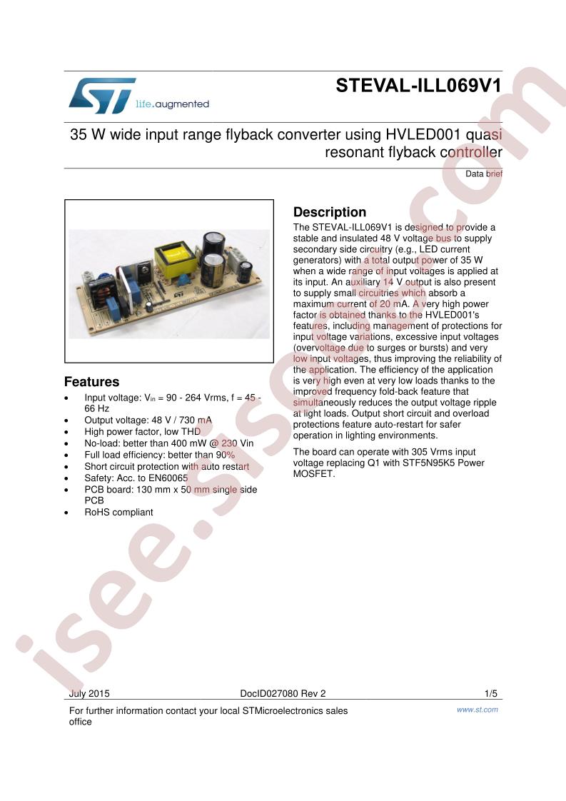 STEVAL-ILL069V1 Data Brief