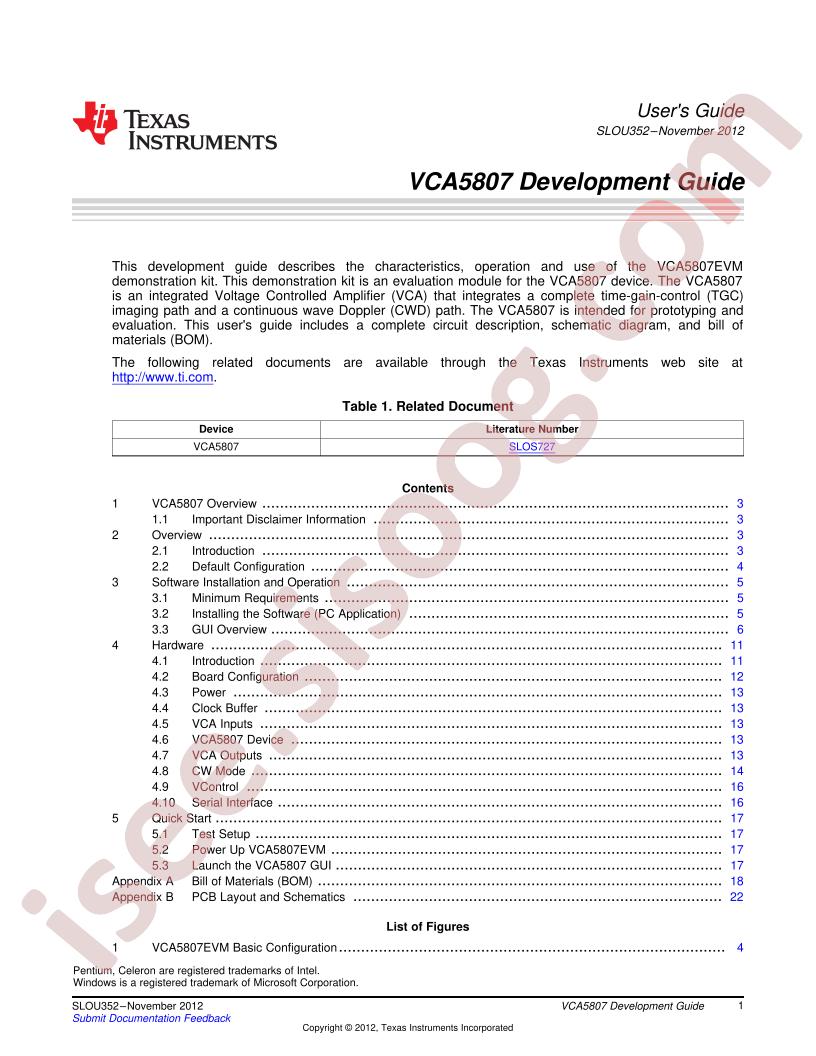 VCA5807EVM User Guide